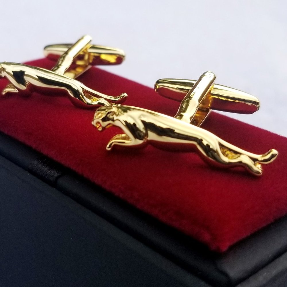 18k Gold Plated Jaguar Cufflinks For Men Car Jewelry Wedding Gift Luxury 2026 - Picture 11 of 13